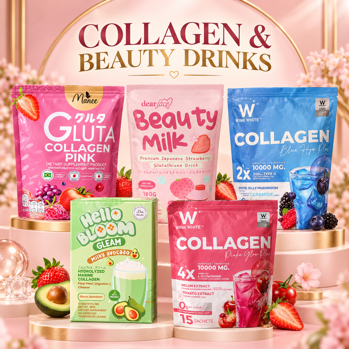 Collagen and Beauty Drinks collection at Shashi Beauty Bee Kuwait