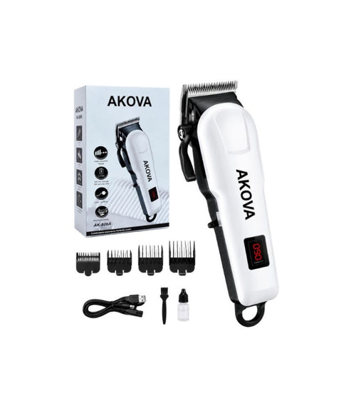 AKOVA AK-809A professional hair clipper white with box and accessories
