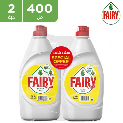 Fairy Lemon Dishwashing Liquid 400ml x2