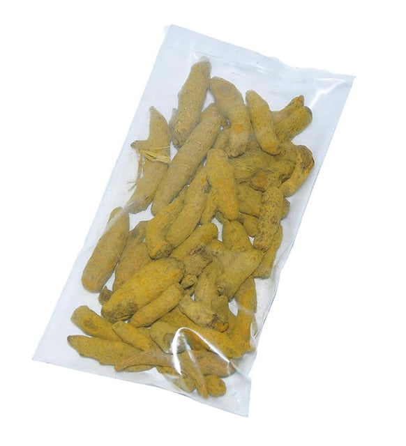 Turmeric Pieces filled package — packaging may vary depending on supplier batch