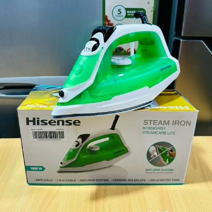 Hisense H18SIGRS1 retail package and iron