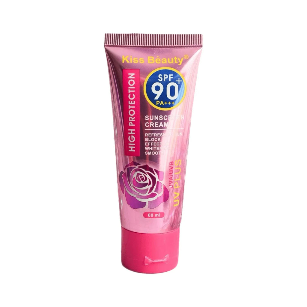 Kiss Beauty Sunscreen Cream SPF 90+ PA+++ 60ml pink tube