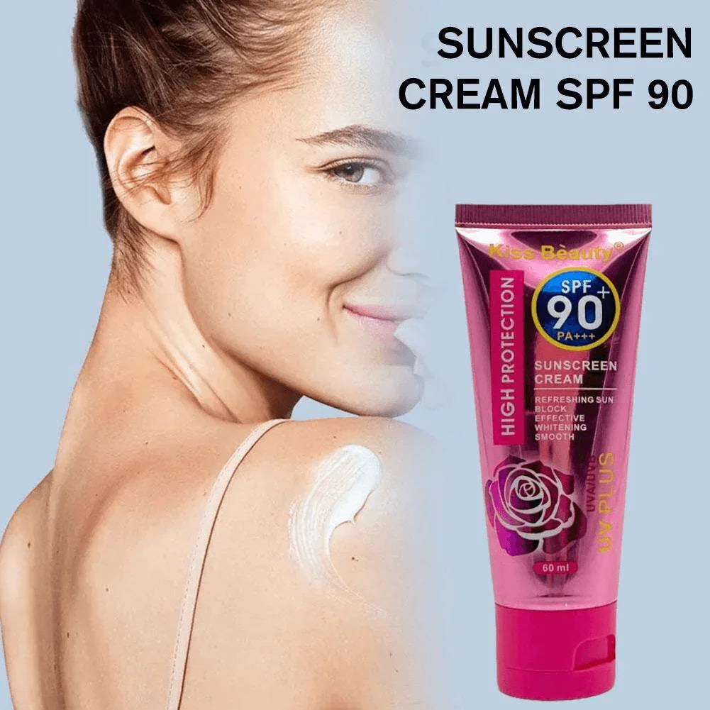 Kiss Beauty Sunscreen Cream SPF 90+ PA+++ 60ml usage image