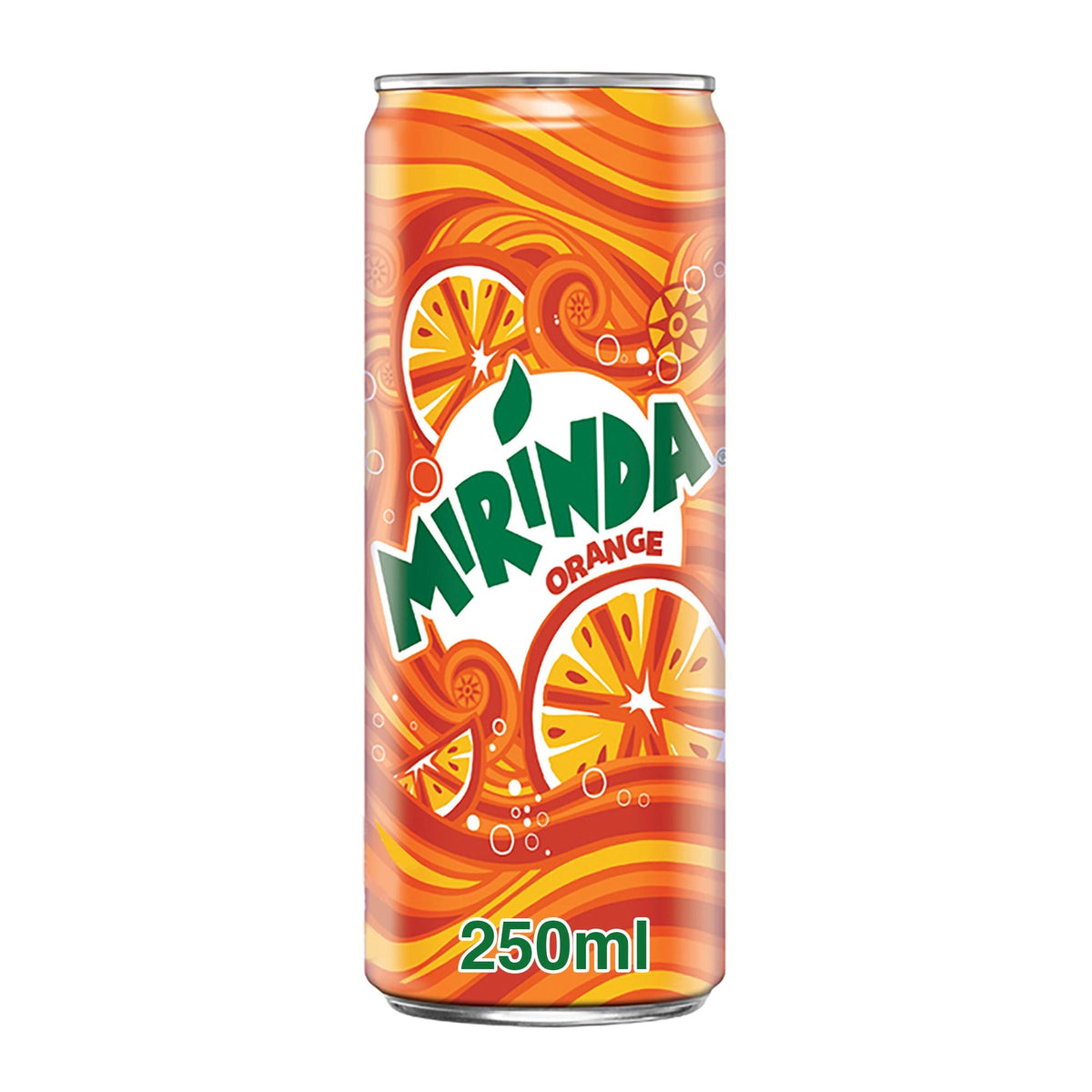 Mirinda Orange 250 ml — representative exact can image for 30-can carton