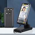 OIARME 10000mAh Power Bank with built-in stand and cables - black