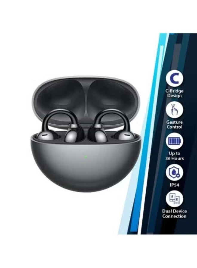 Oteeto OT16 wireless clip earbuds black product view