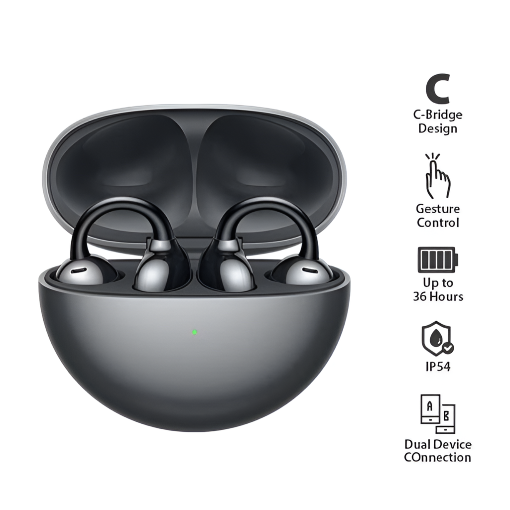 Oteeto OT16 Premium clip earbuds black with charging case