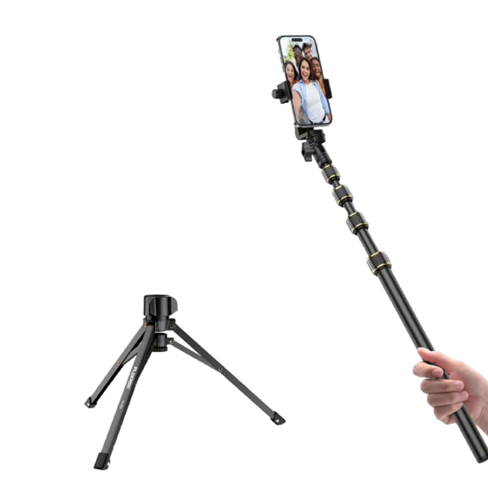 PLOKAMA PK-998 tripod extended with smartphone holder