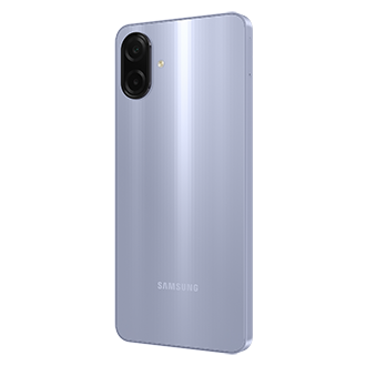 Samsung Galaxy A07s Light Violet official rear right angle