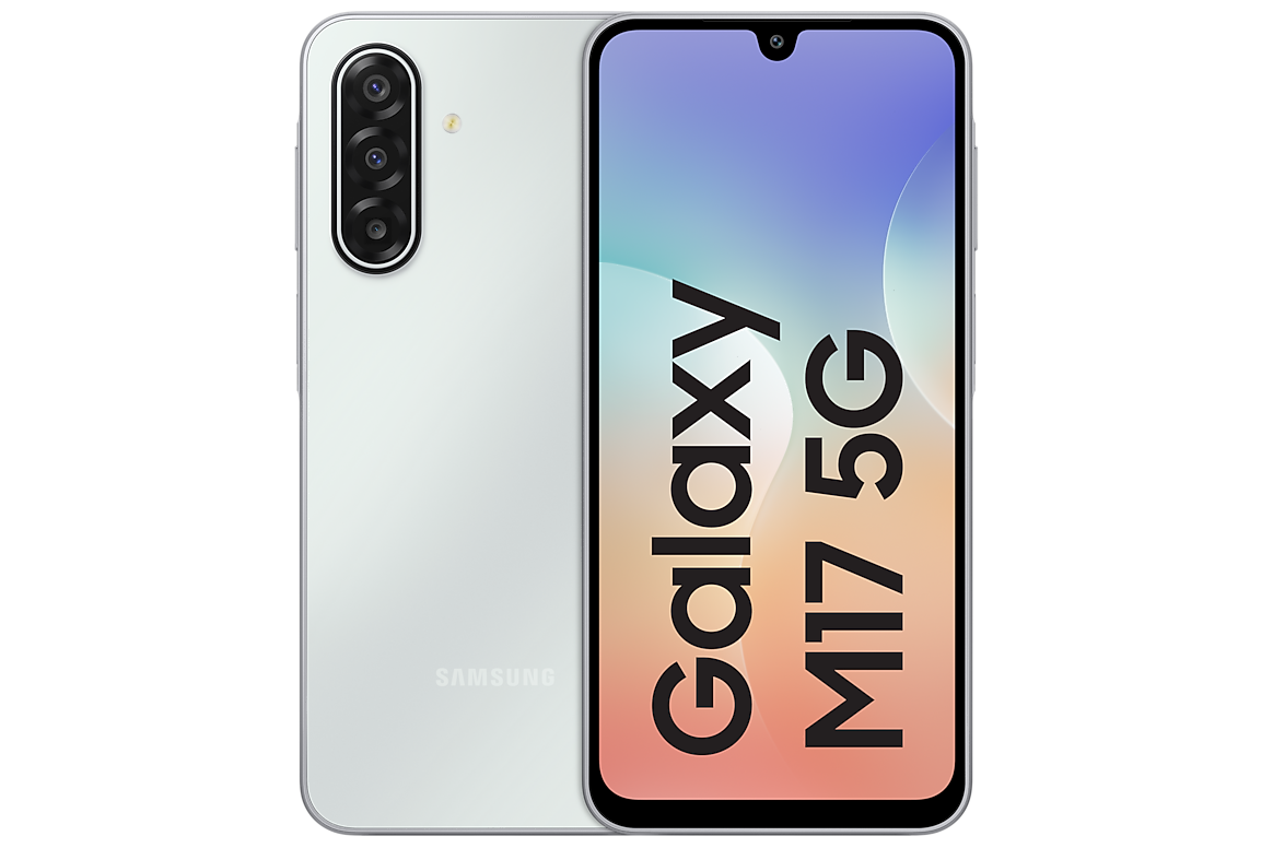 Samsung Galaxy M17 5G Moonlight Silver official Samsung main view