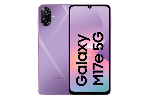 Samsung Galaxy M17e 5G Vibe Violet official front and back view