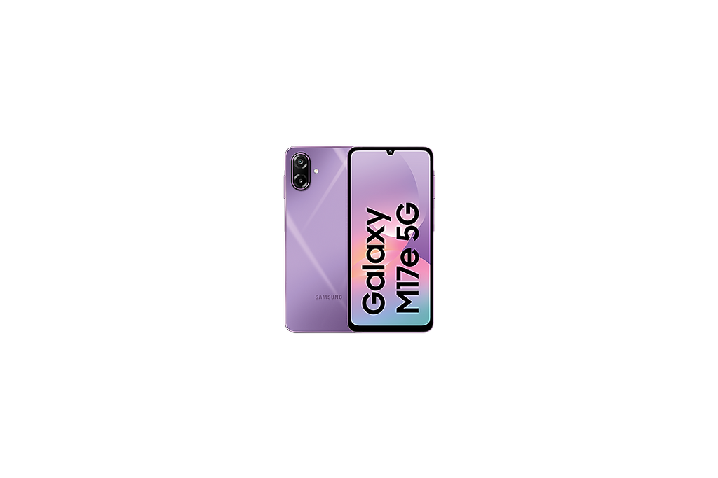Samsung Galaxy M17e 5G Vibe Violet official front and back view