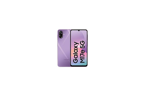 Samsung Galaxy M17e 5G Vibe Violet official front and back view