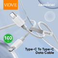 VIDVIE CB4024C&C USB-C to USB-C 100W PD cable White