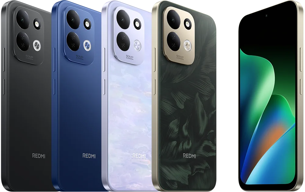 Official Xiaomi REDMI 17 (4G) colour range: Black, Deep Blue, Lotus Purple and Oak Green. Colours shown for reference; this unit's colour awaiting confirmation.